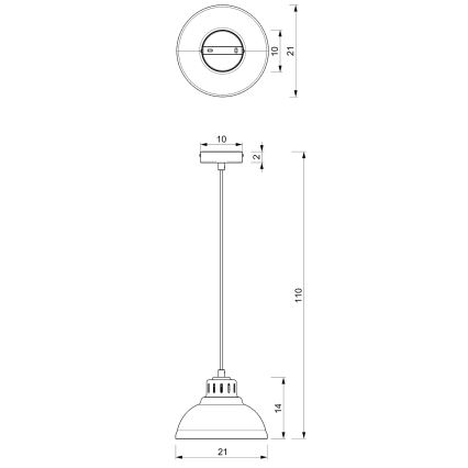 Luster na sajli SVEN 1xE27/15W/230V bež