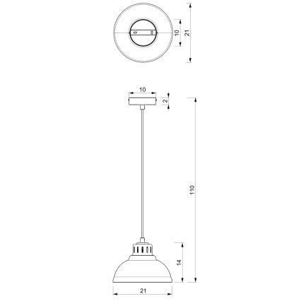 Luster na sajli SVEN 1xE27/15W/230V bordo