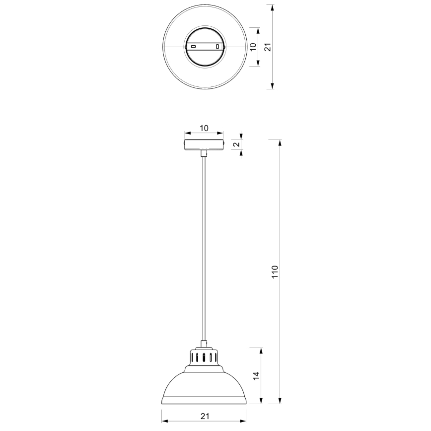 Luster na sajli SVEN 1xE27/15W/230V crna
