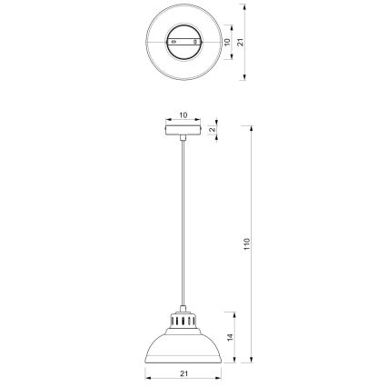 Luster na sajli SVEN 1xE27/15W/230V crvena