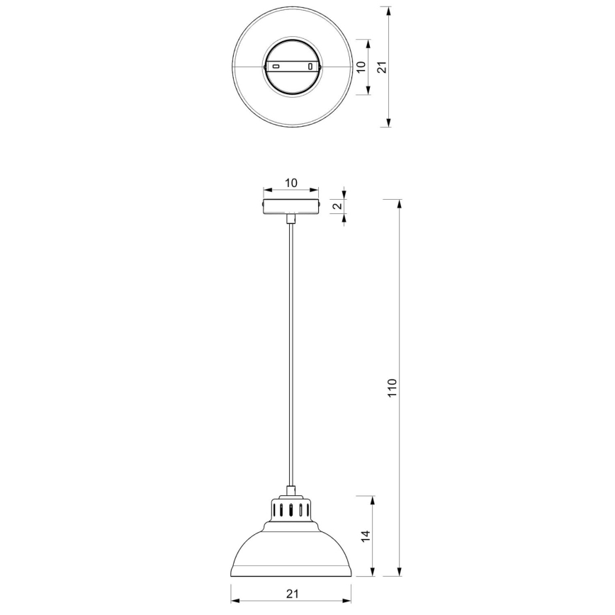 Luster na sajli SVEN 1xE27/15W/230V crvena