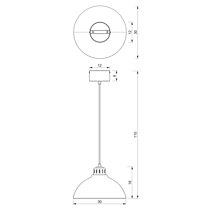 Luster na sajli SVEN 1xE27/15W/230V, crvene boje
