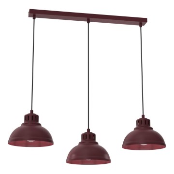 Luster na sajli SVEN 3xE27/15W/230V bordo