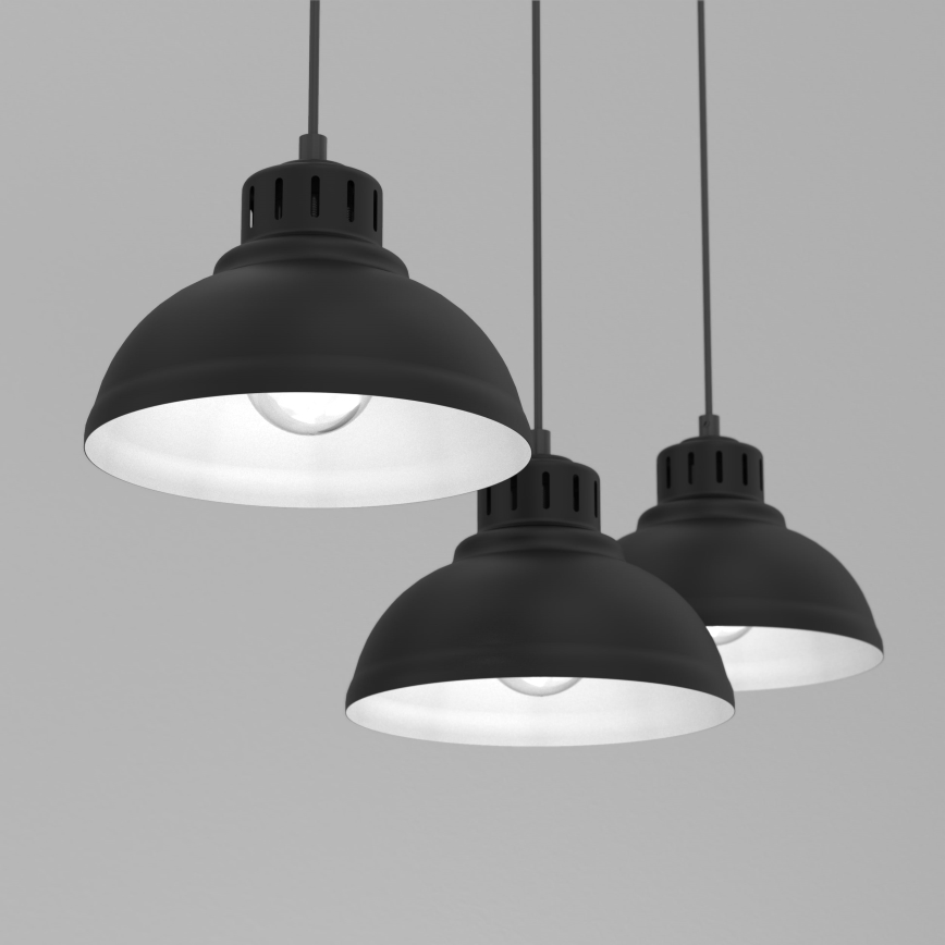 Luster na sajli SVEN 3xE27/15W/230V crne boje