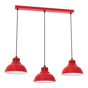 Luster na sajli SVEN 3xE27/15W/230V crvena
