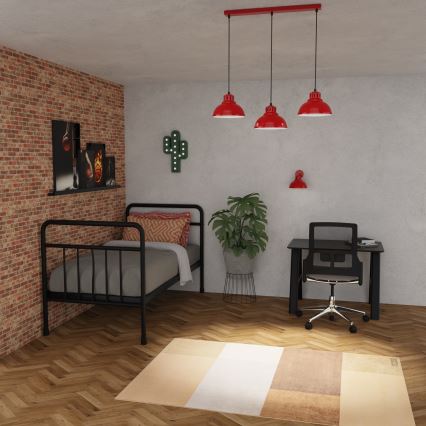 Luster na sajli SVEN 3xE27/15W/230V crvena