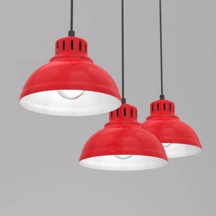 Luster na sajli SVEN 3xE27/15W/230V crvena