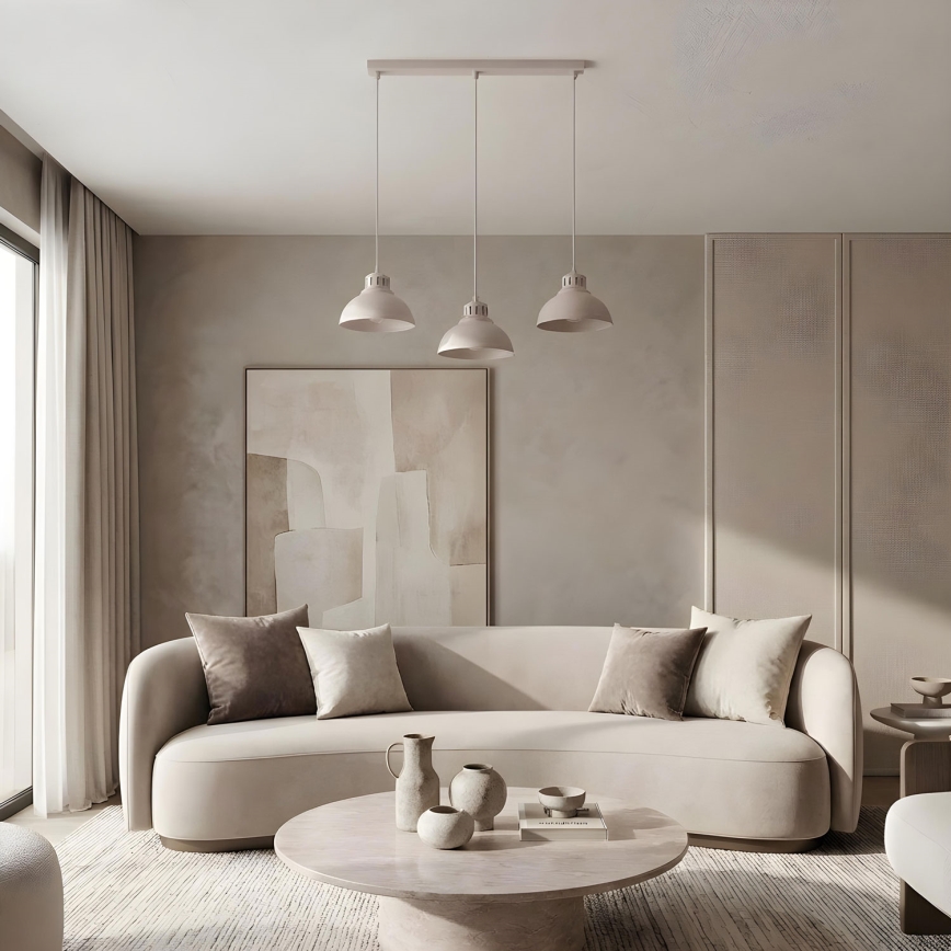 Luster na sajli SVEN 3xE27/15W/230V krem boje