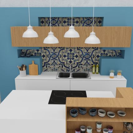 Luster na sajli SVEN 4xE27/15W/230V bela