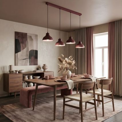 Luster na sajli SVEN 4xE27/15W/230V bordo