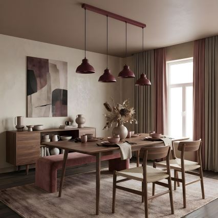 Luster na sajli SVEN 4xE27/15W/230V bordo