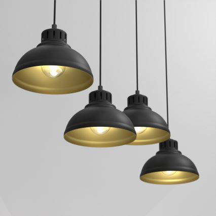 Luster na sajli SVEN 4xE27/15W/230V crna/zlatna