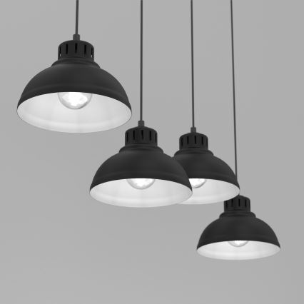 Luster na sajli SVEN 4xE27/15W/230V crni