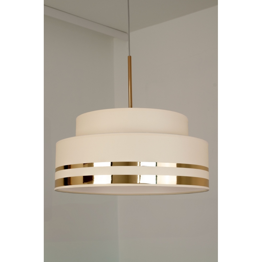 Luster na sajli TAMI, 1xE27/60W/230V, prečnik 40 cm, bež/zlatna