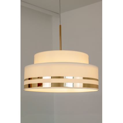 Luster na sajli TAMI, 1xE27/60W/230V, prečnik 40 cm, bež/zlatna