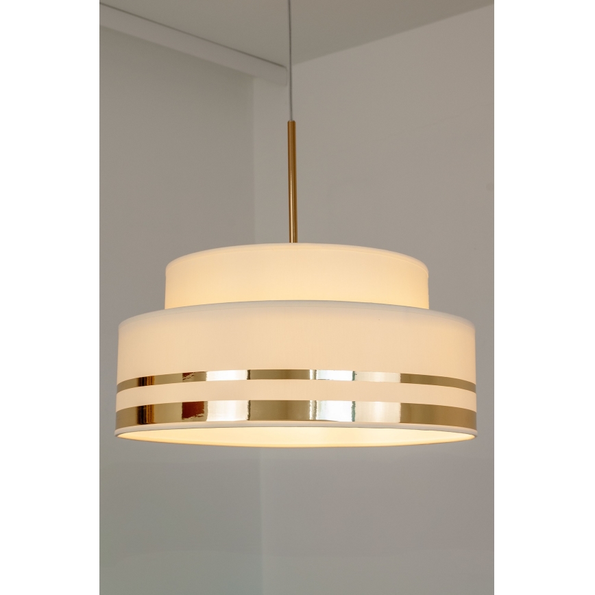 Luster na sajli TAMI, 1xE27/60W/230V, prečnik 40 cm, bež/zlatna
