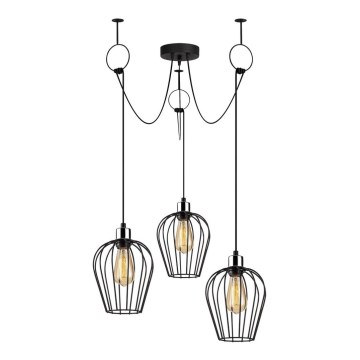 Luster na sajli TEL 3x E27/40W/230V pauk