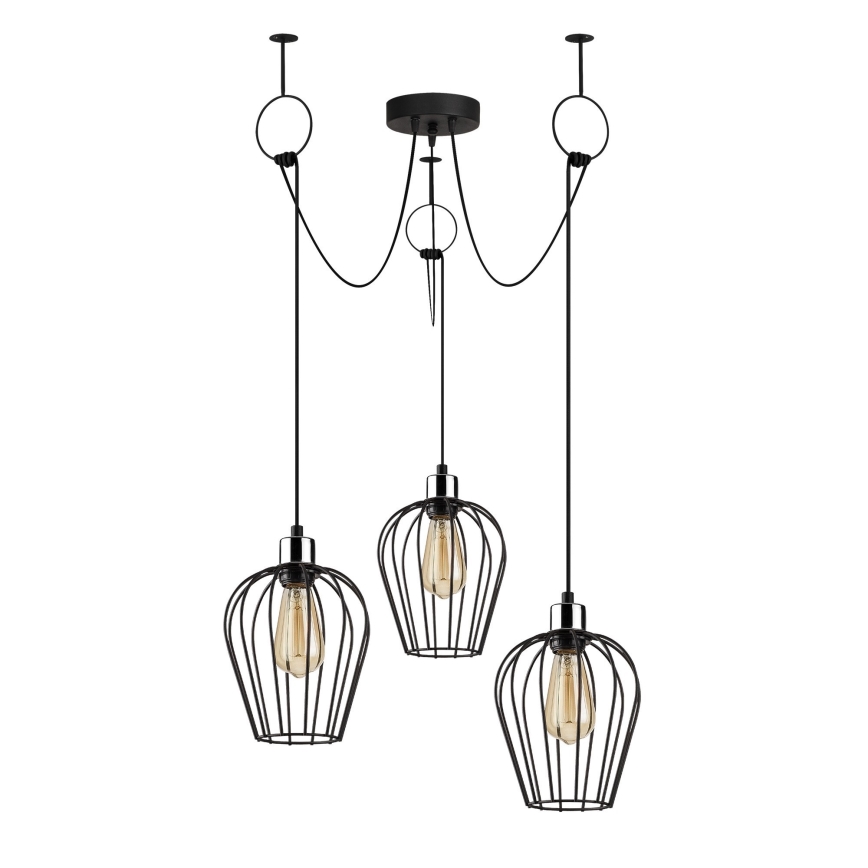 Luster na sajli TEL 3x E27/40W/230V pauk
