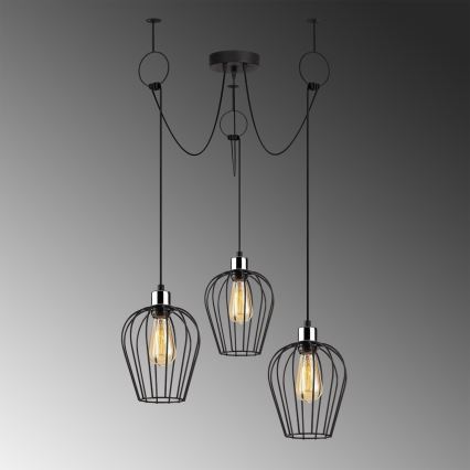 Luster na sajli TEL 3x E27/40W/230V pauk