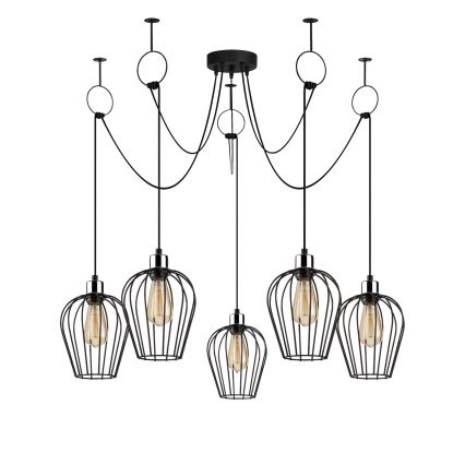 Luster na sajli TEL 5xE27/40W/230V u stilu pauka