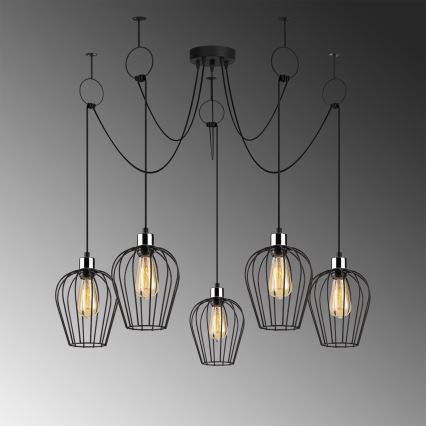 Luster na sajli TEL 5xE27/40W/230V u stilu pauka