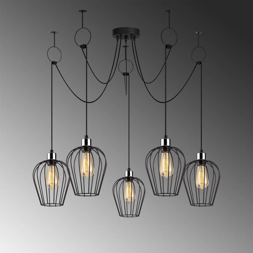 Luster na sajli TEL 5xE27/40W/230V u stilu pauka