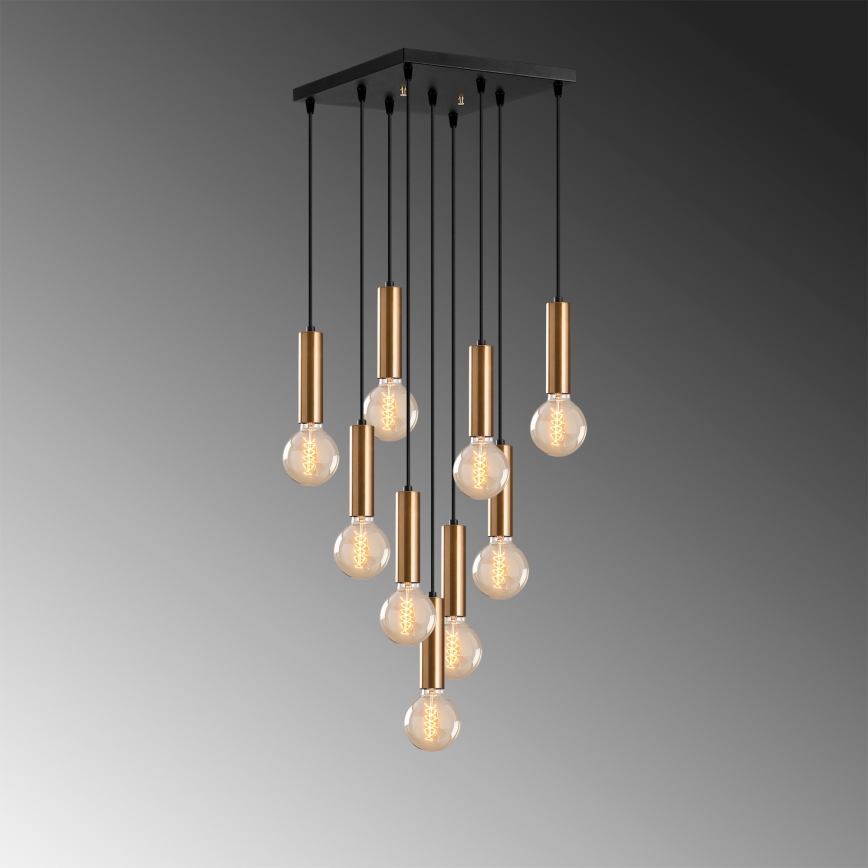 Luster na sajli TEMPO 9xE27/40W/230V zlatni