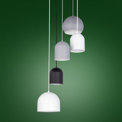 Luster na sajli TEMPRE 5xE27/15W/230V bela/siva/crna