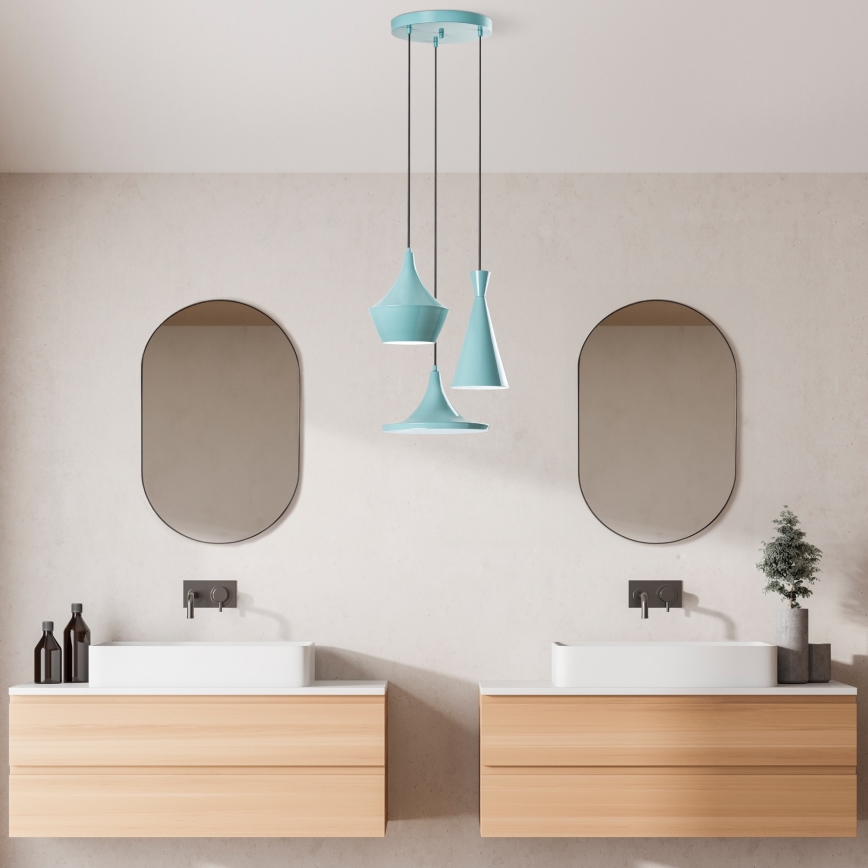 Luster na sajli TOM 3xE27/40W/230V plava