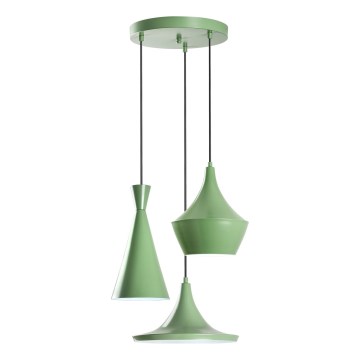 Luster na sajli TOM 3xE27/40W/230V, zelene boje