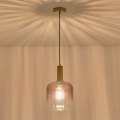 Luster na sajli TOPAZ 1xE27/15W/230V, crvena/zadimljena, prečnik 20 cm