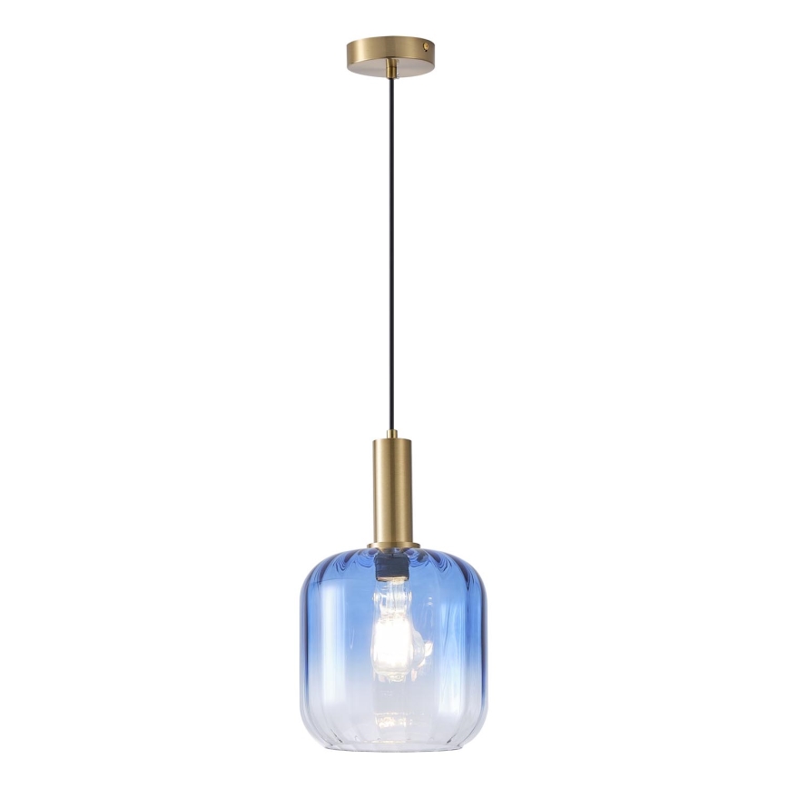 Luster na sajli TOPAZ 1xE27/15W/230V plava/dimljena prečnik 20 cm