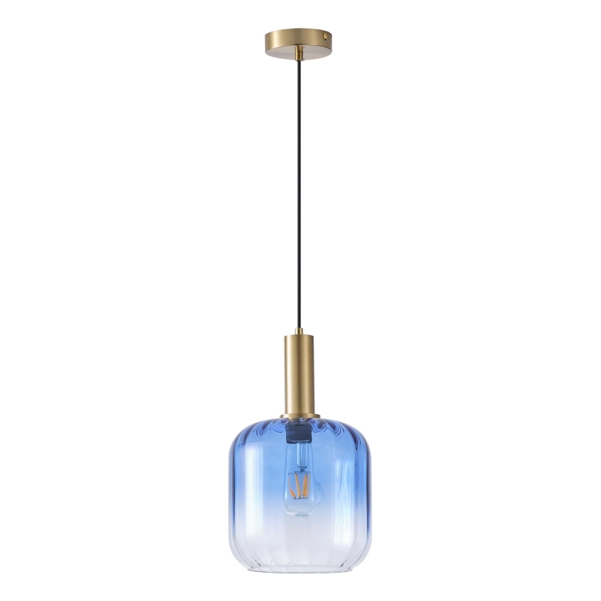 Luster na sajli TOPAZ 1xE27/15W/230V plava/dimljena prečnik 20 cm