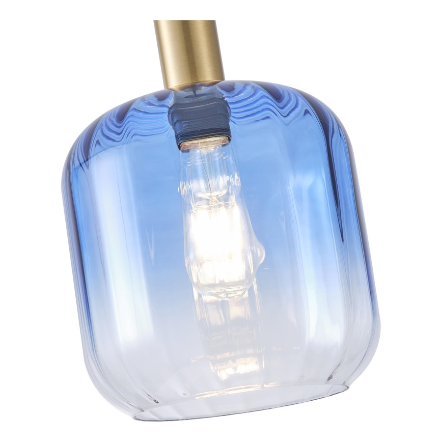 Luster na sajli TOPAZ 1xE27/15W/230V plava/dimljena prečnik 20 cm