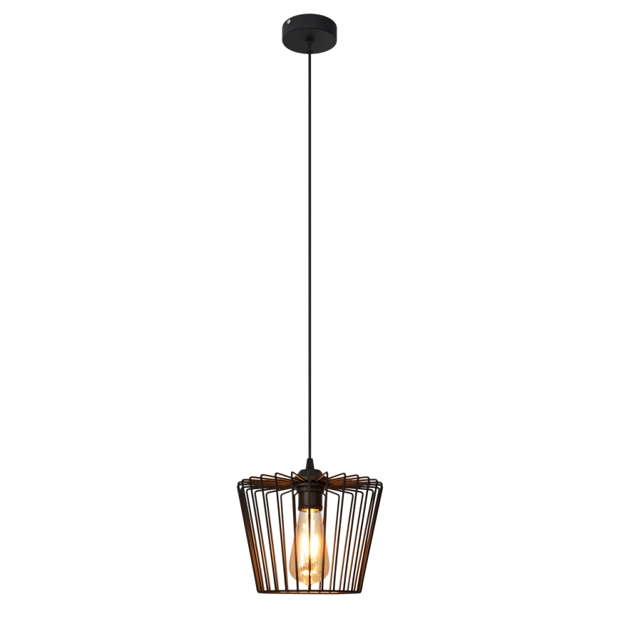 Luster na sajli TORRI 1xE27/15W/230V prečnika 23 cm crne boje