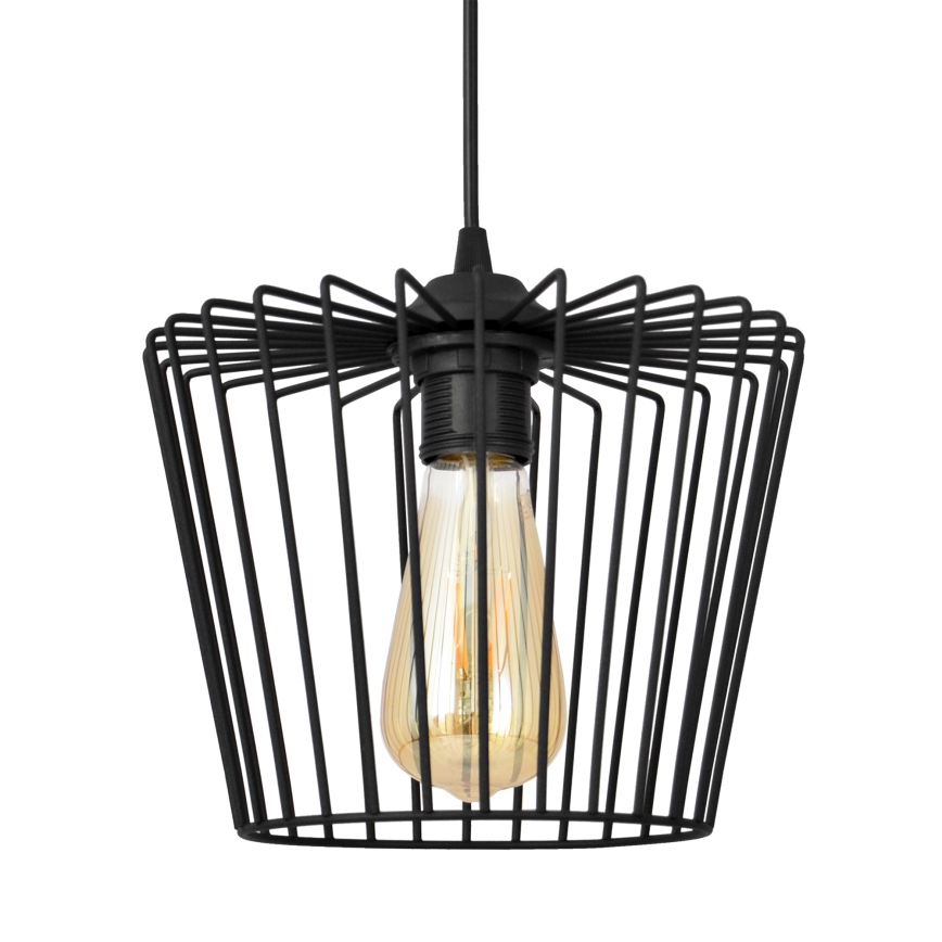 Luster na sajli TORRI 1xE27/15W/230V prečnika 23 cm crne boje