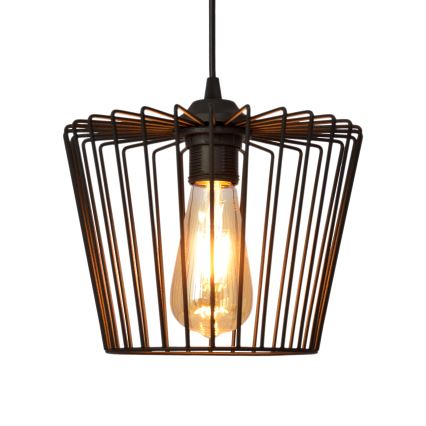 Luster na sajli TORRI 1xE27/15W/230V prečnika 23 cm crne boje