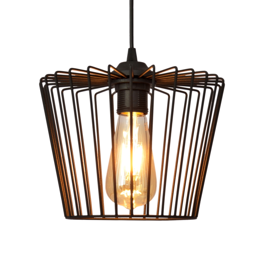 Luster na sajli TORRI 1xE27/15W/230V prečnika 23 cm crne boje