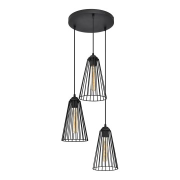 Luster na sajli TORRI 3xE27/15W/230V crni