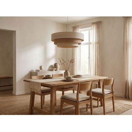 Luster na sajli TRINITI 1xE27/60W/230V, prečnik 40 cm, krem/bež