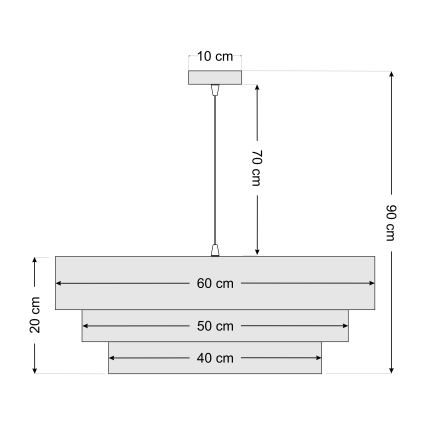 Luster na sajli TRINITI 1xE27/60W/230V smeđi/bež/zlatni