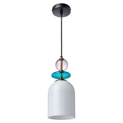 Luster na sajli TROPEA 1xE27/15W/230V crna/dimljeno-ljubičasta/plava/bela
