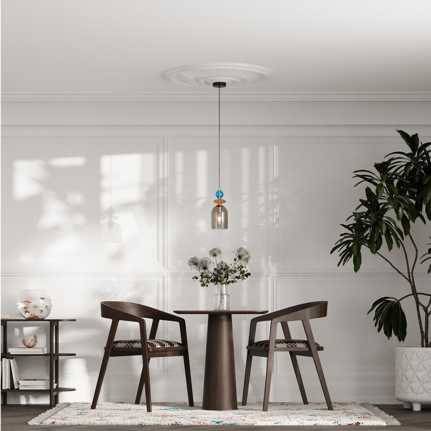 Luster na sajli TROPEA 1xE27/15W/230V crna/zadimljeno plava/bež