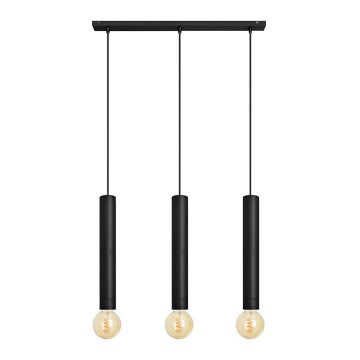 Luster na sajli TUBA 3xE27/15W/230V crna