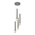 Luster na sajli TUBA 4xE27/15W/230V siva