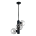 Luster na sajli TUBE 3xE27/60W/230V crna/prozirna