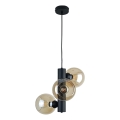 Luster na sajli TUBE 3xE27/60W/230V crna/zadimljeno bež