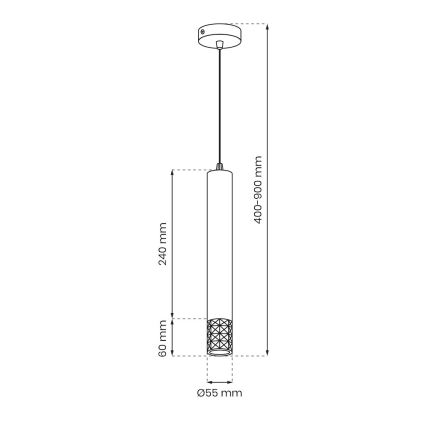 Luster na sajli TUBI 1xGU10/8W/230V crna