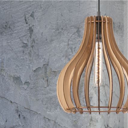 Luster na sajli TUCCI 1xE27/60W/230V, prečnik 29 cm, hrast