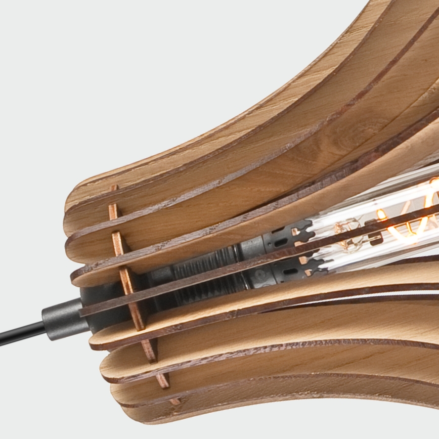 Luster na sajli TUCCI 1xE27/60W/230V, prečnik 29 cm, hrast